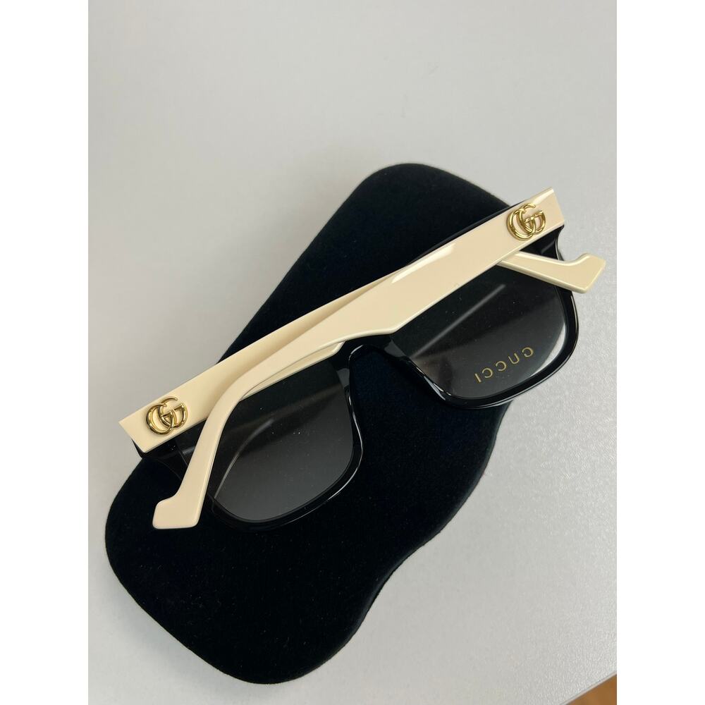 NEW Gucci GG0958O 005 Black Ivory Square Eyeglass Frames - Picture 4 of 9